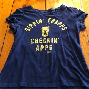 Justice navy short sleeved t-shirt size 14.